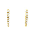 14k Yellow Gold Diamond V Hoops