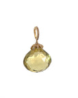 Citrine Bell Briolette Diamond Capped Pendant