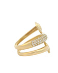 Satin Finish Stirrup Ring With Champagne Diamonds