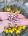 Rhodolite Garnet Citrine and Diamond Pear Drops