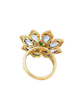 Blossom Motif Ring with Blue Sapphires