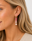 The Lilah Earrings (14k Yellow Gold, Diamonds, and Pink Tourmaline)