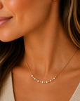 Pearl and Diamond Bar Necklace (14k Yellow Gold, Pearls and Diamonds)