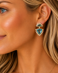 Sky Blue Topaz and Diamond Earrings (14k Yellow Gold, Swiss Blue Topaz, and Diamonds)
