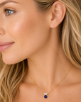 Fairhope Necklace (14k Yellow Gold, Sapphire, and Moissanite)
