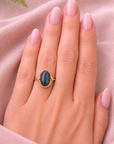 18k London Blue Topaz Ring (18k Yellow Gold, London Blue Topaz, Diamonds)