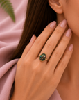 Multi Gem Treasure Ring (18k Yellow Gold, Sterling Silver, Turquoise, Opal, Ruby, Enamel)