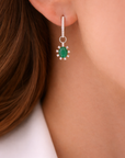 Cammie Earring Charms (14k White Gold, Emeralds, and Diamonds)