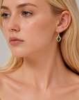 Juliette Earrings (14k Yellow Gold, London Blue Topaz)