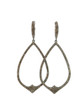 Oxidized Silver and Diamond Drop Earrings (Sterling Silver and Diamond)