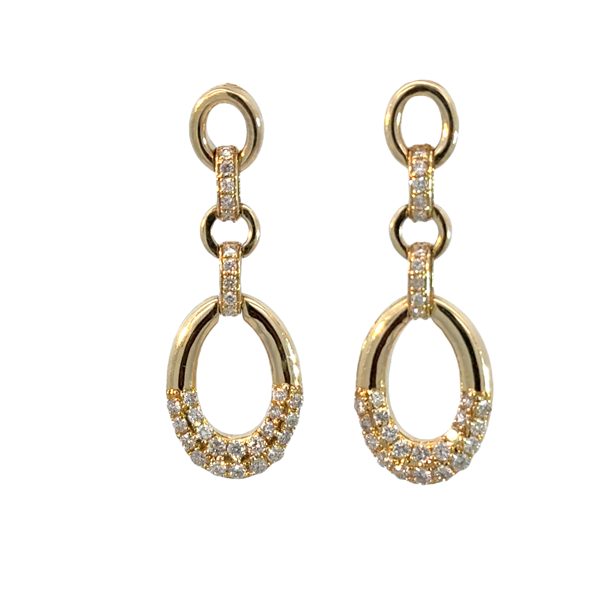 Pave Diamond Dipped Link Earrings