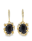 Geode and Diamond Drop Earring