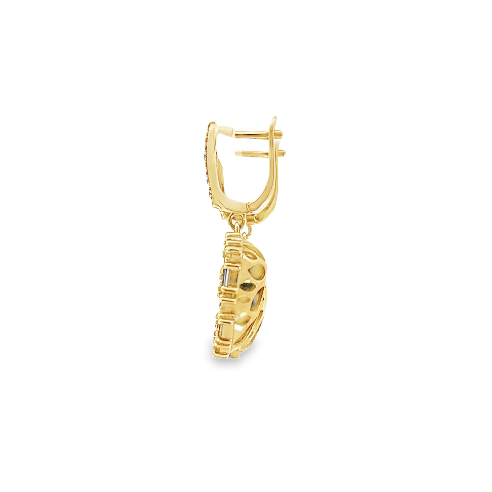 Geode and Diamond Drop Earring