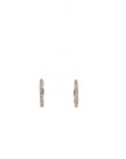 14k White Gold Pave Diamond Huggie Hoop Earrings