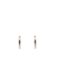 14k White Gold Pave Diamond Huggie Hoop Earrings