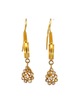 Sculptural Serpentine 18K Royal Gold Earrings with Rose Cut Diamond