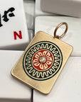 Mahjong Tile Flower Pendant