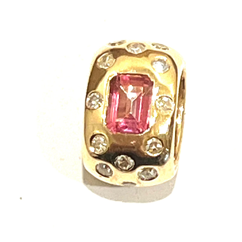 Ceylon Pink Sapphire and Diamond Slide Pendant