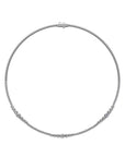 Round cut Diamond White Gold Multi Graduated Tennis Necklace