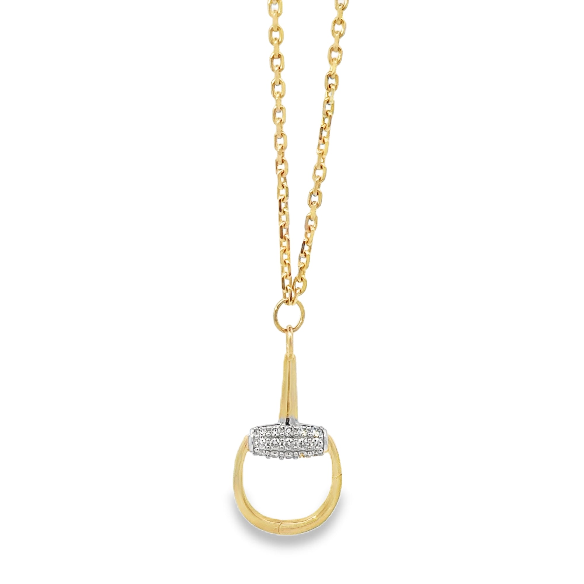 Gold and Diamond Stirrup Necklace