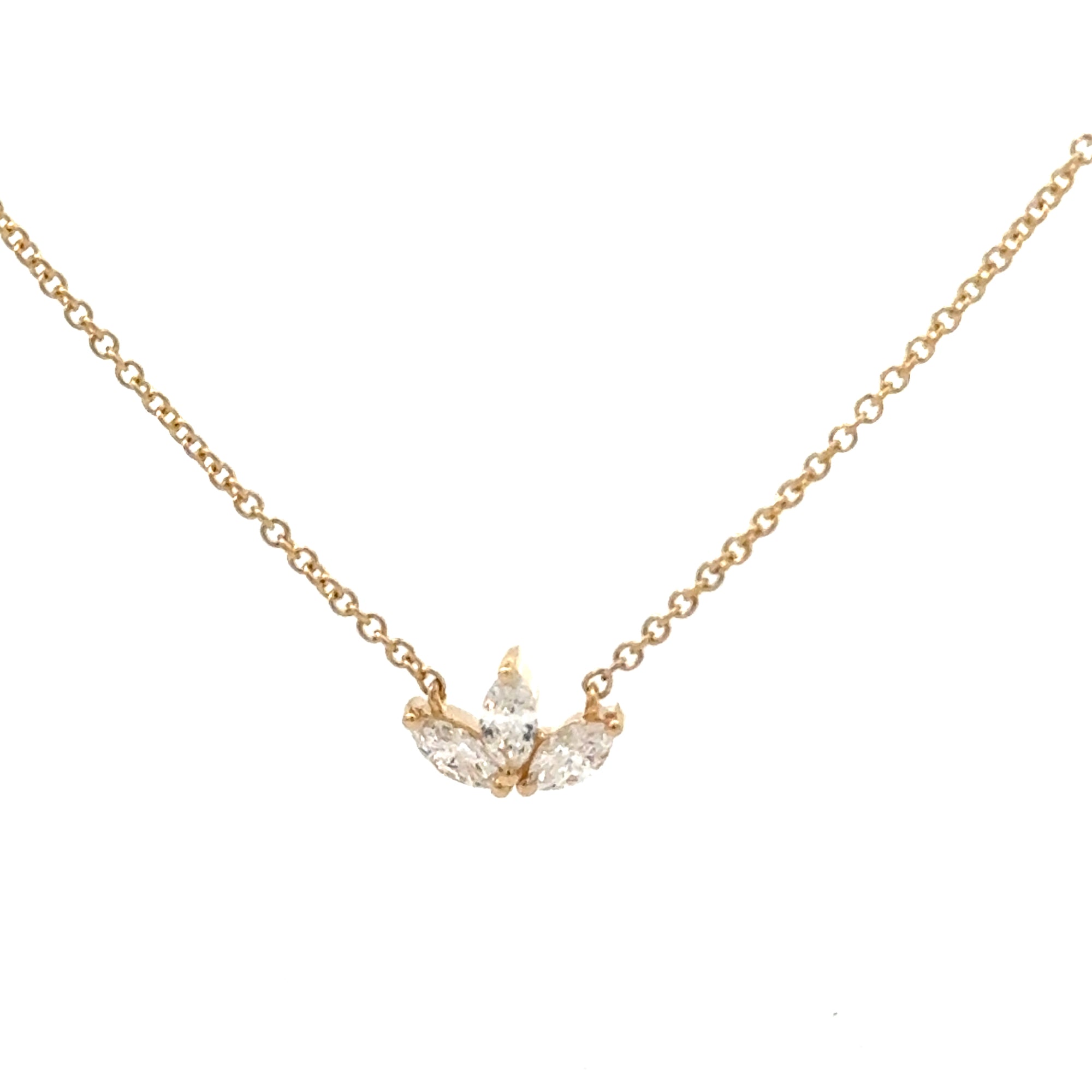 Marquise Diamond Lotus Necklace
