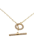 Gold Chain with Pave Diamond Toggle Chain