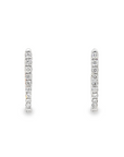 14k White Gold Diamond V Hoops
