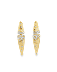 14k Yellow Gold and Diamond Double Triangle Drop Earrings