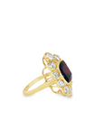 Garnet and Diamond 14k Yellow Gold Ring
