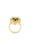 Garnet and Diamond 14k Yellow Gold Ring