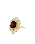 Garnet and Diamond 14k Yellow Gold Ring