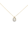 Rose Cut Diamond Pendant and 18k Yellow Gold Necklace