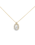 Rose Cut Diamond Pendant and 18k Yellow Gold Necklace