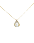 Pear Cut Diamond Pendant and 18k Yellow Gold Necklace
