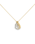 Pear Cut Diamond Pendant and 18k Yellow Gold Necklace