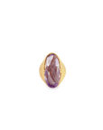 Monumental Carved Amethyst 18k Yellow Gold Statement Ring