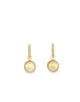 Citrine and Diamond Halo Hoop Earring Charms