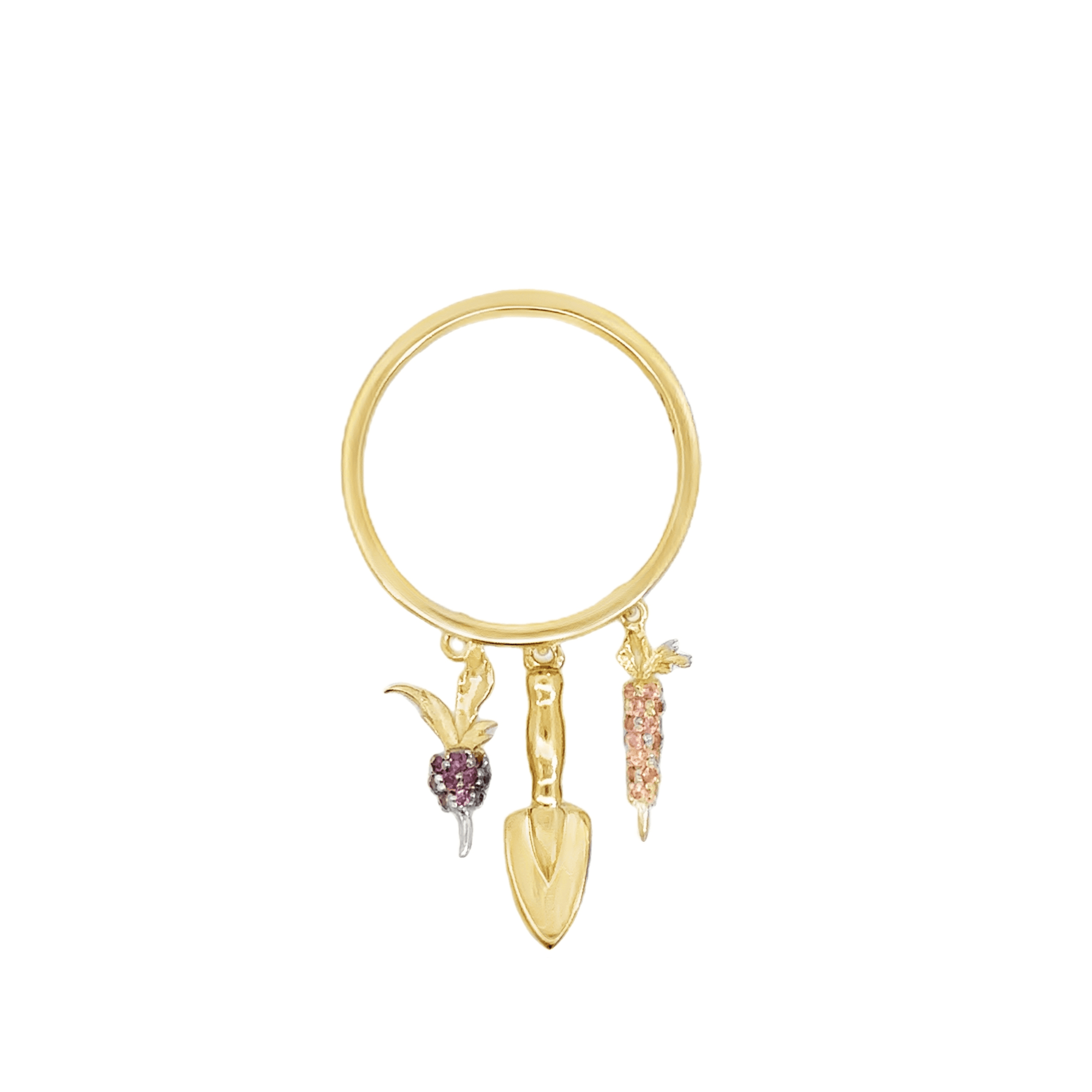 In The Garden 14k Yellow Gold Charm Ring
