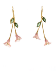 18k Yellow Gold and Green Sapphire Tulip Earrings