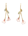 18k Yellow Gold and Green Sapphire Tulip Earrings