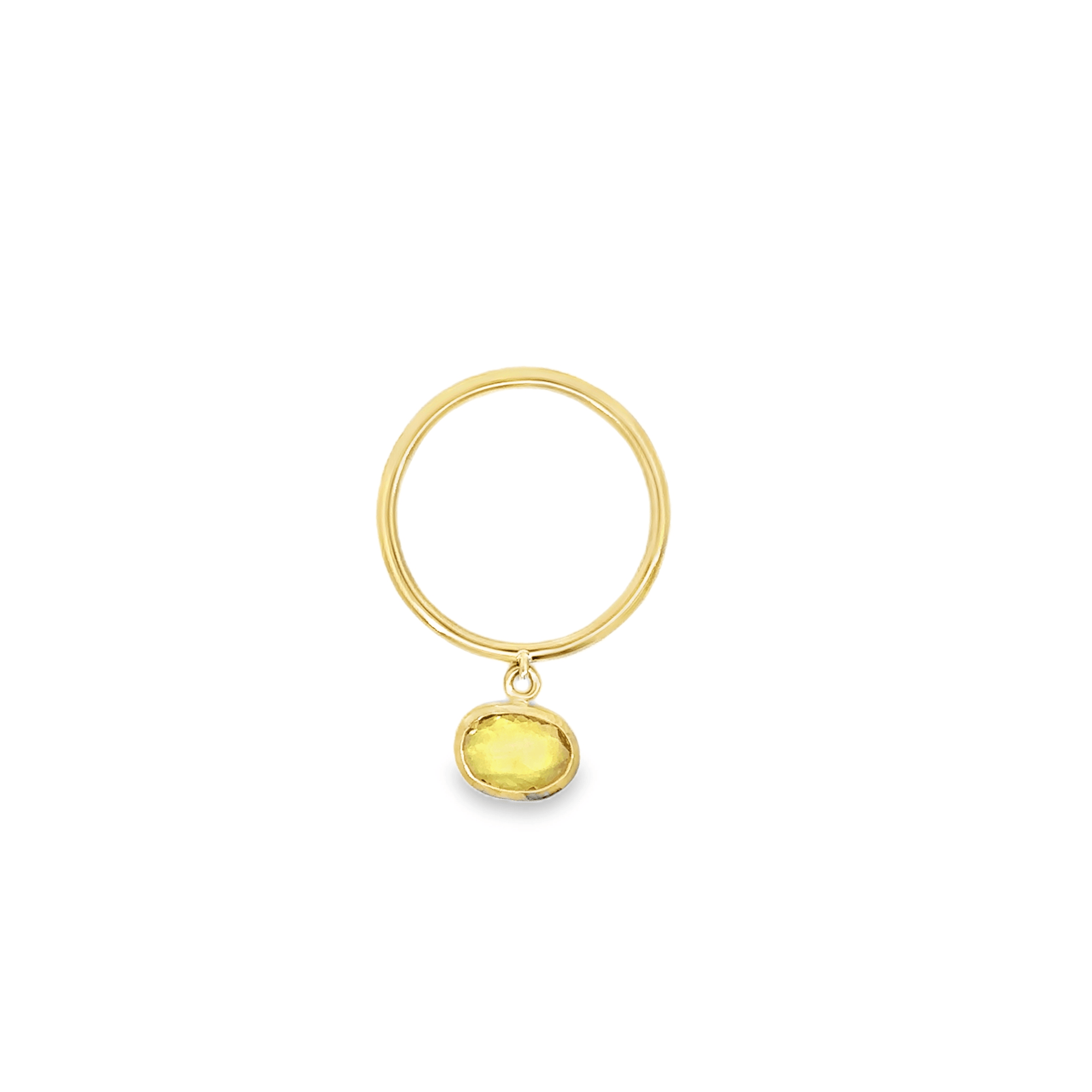 18k Yellow Gold and Sapphire Charm Stacking Ring No. 3