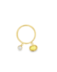 18k Yellow Gold and Sapphire Charm Stacking Ring No. 3