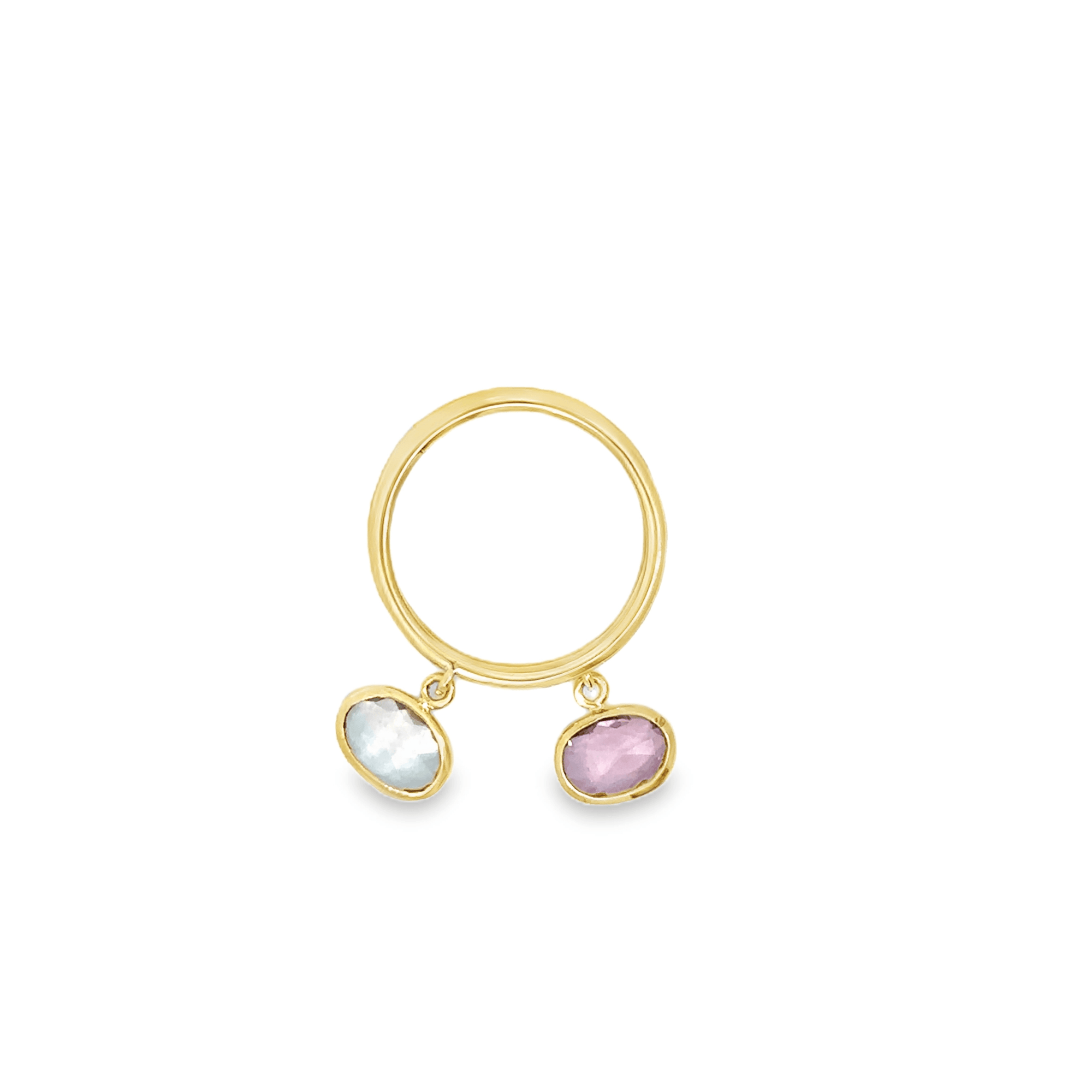 18k Yellow Gold and Sapphire Charm Stacking Ring No. 4