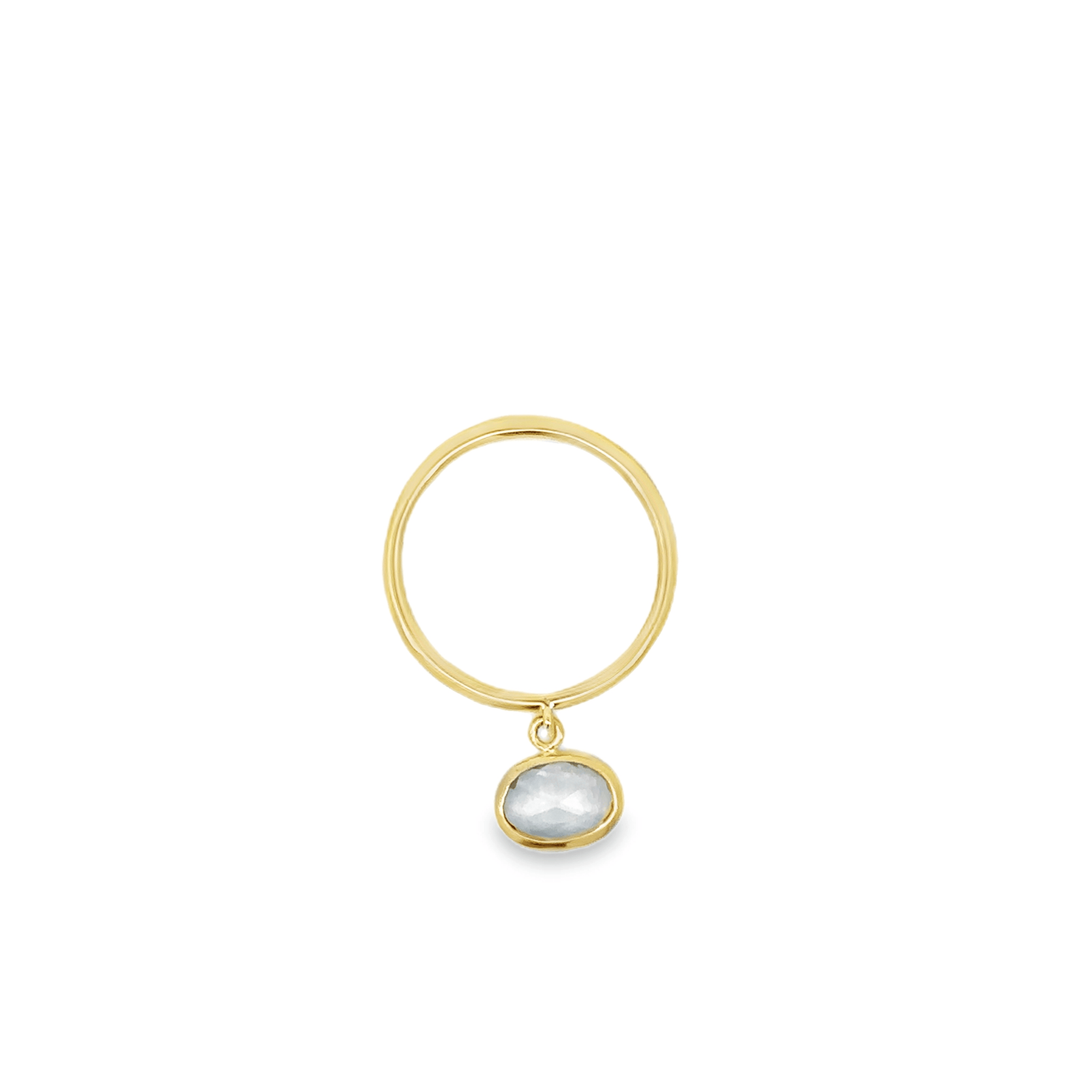 18k Yellow Gold and Sapphire Charm Stacking Ring No. 5