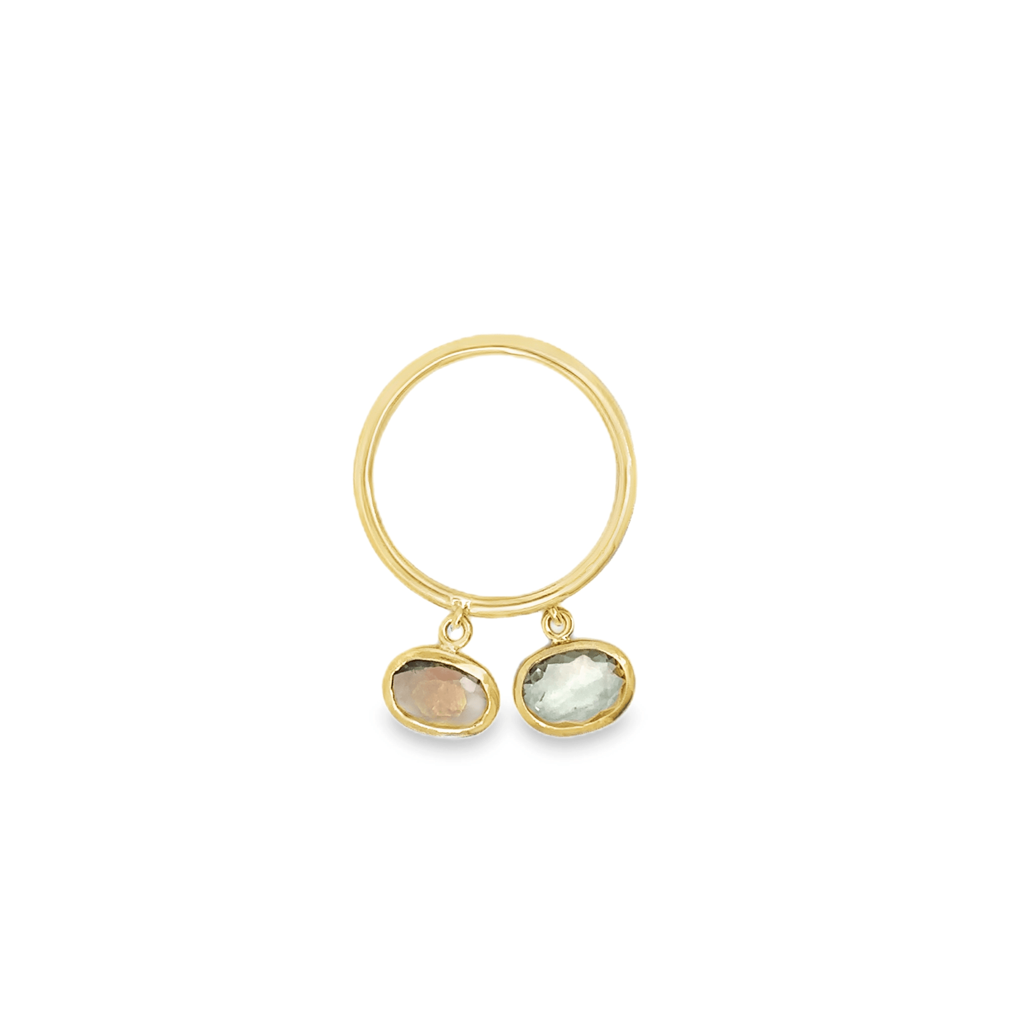 18k Yellow Gold and Sapphire Charm Stacking Ring No. 1