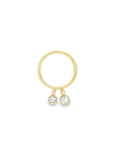 18k Yellow Gold and Diamond Charm Stacking Ring