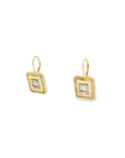 14k Yellow Gold and Diamond Baguette Tableau Earrings
