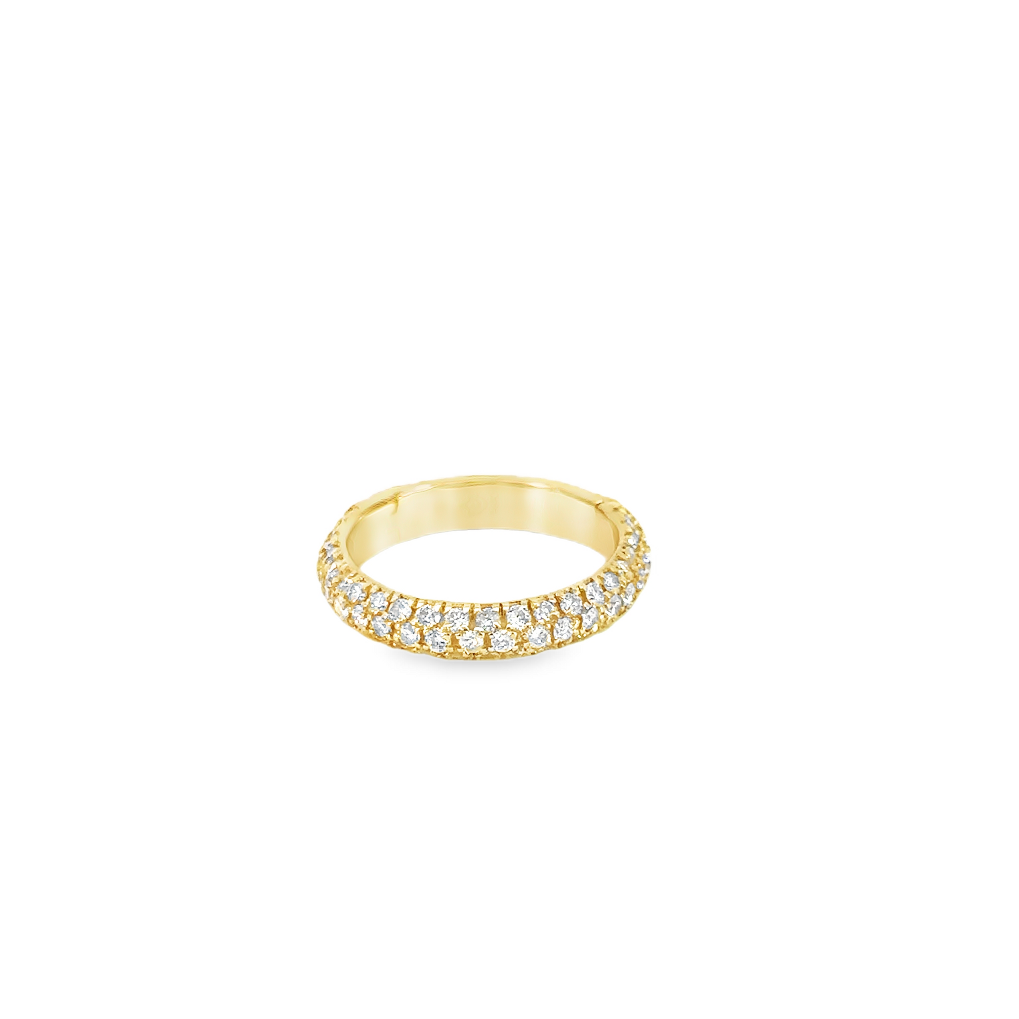 Round Pavé Diamond 14k Yellow Gold Clip