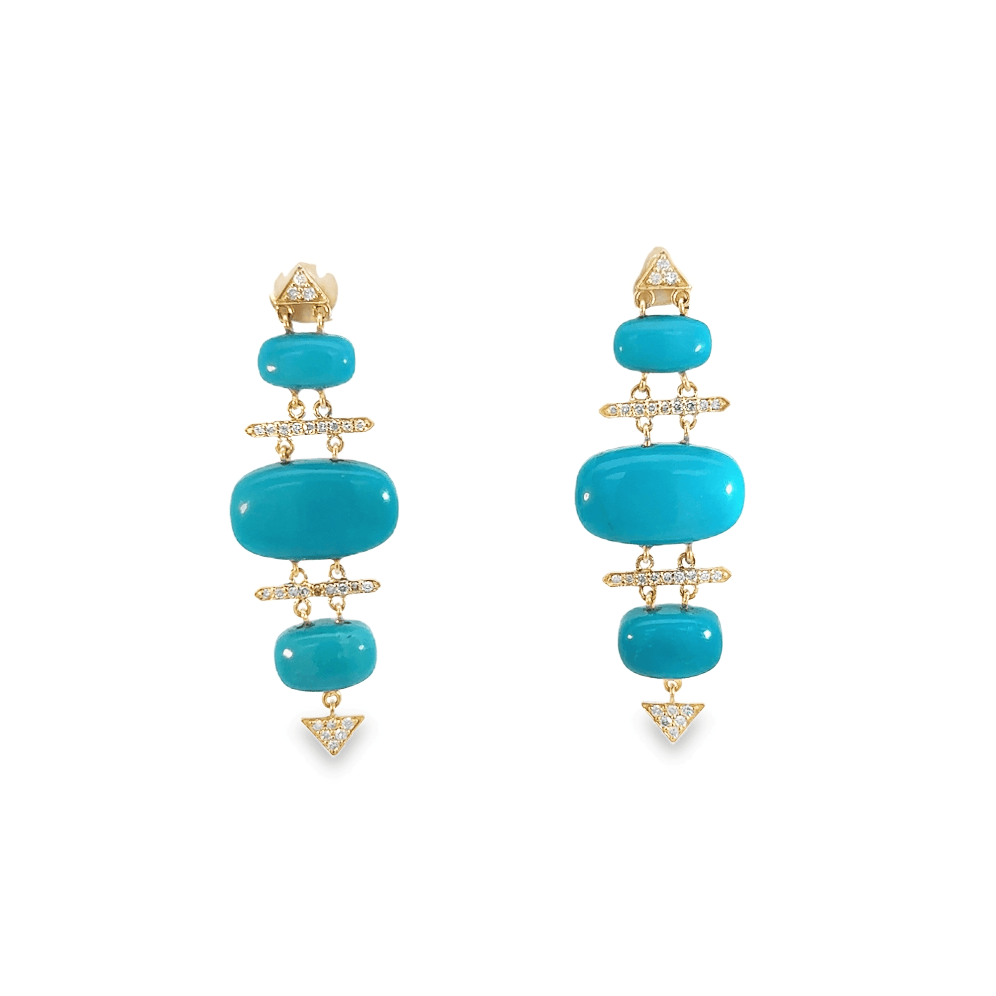 Turquoise and Diamond Earrings