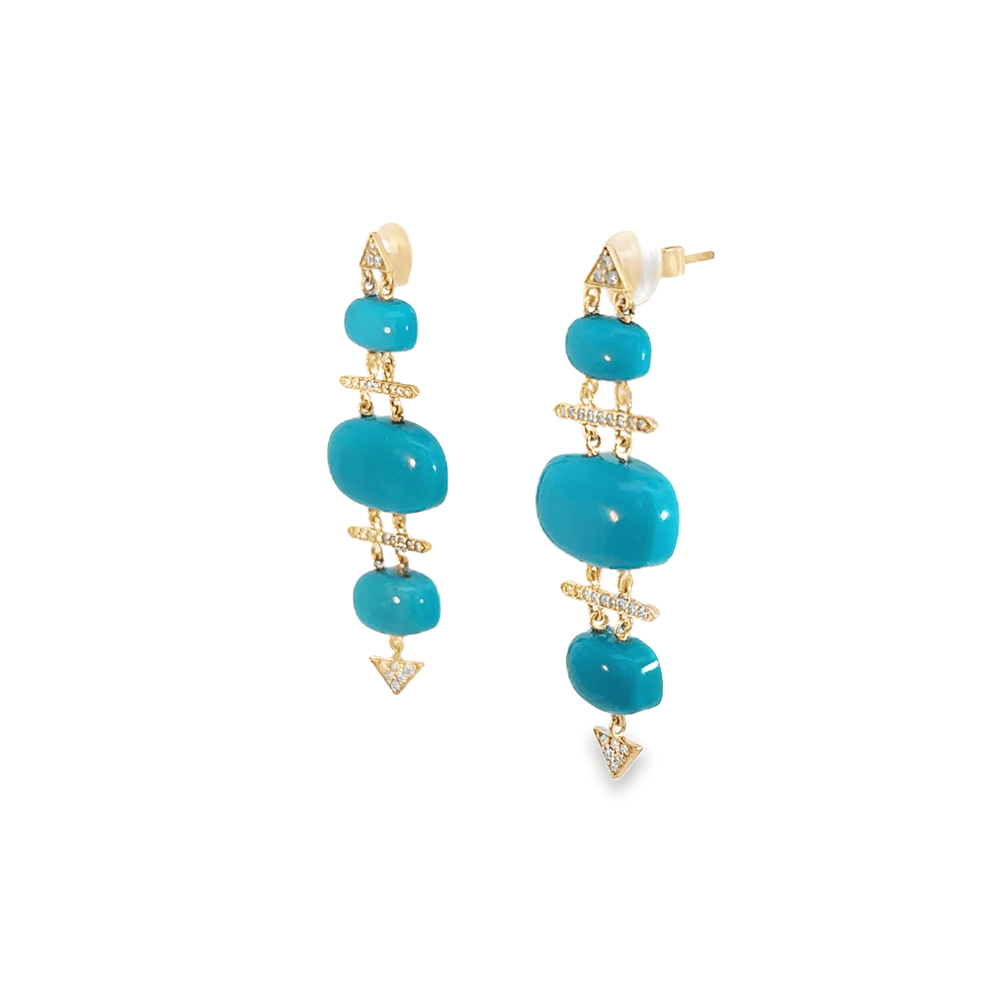 Turquoise and Diamond Earrings